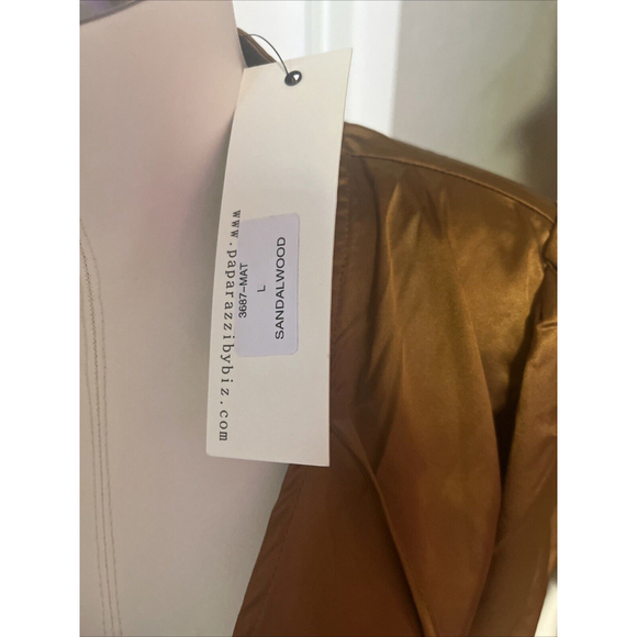 Women’s Rouched Long Sleeve Silky Soft Copper Vneck Blouse By Paparazzi - Picture 5 of 15